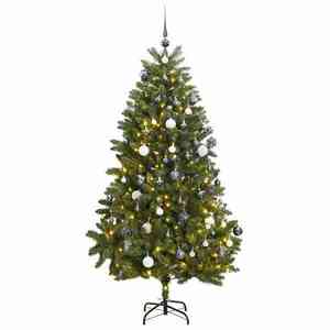 vidaXL Brad Crăciun artificial articulat cu 300 LED-uri/globuri 300 cm imagine