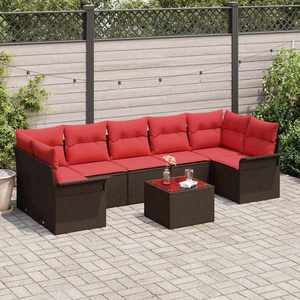 vidaXL Set de canapele pentru grădină 8 pcs Maro poliratan imagine