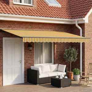 vidaXL Cort electric retractabil Galben, Gri, Alb, Antracit 4 × 3, 5 m imagine