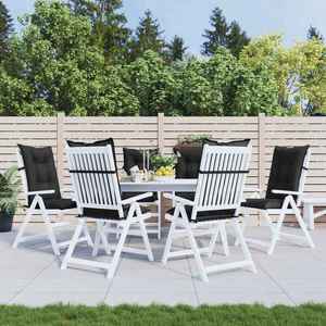 vidaXL Set de perne pentru scaun cu spătar înalt 6 pcs Melanj negru imagine
