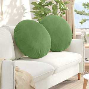 vidaXL Perne de Șezut 2 pcs Verde deschis Ø 40 x 13 cm Catifea imagine