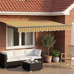 vidaXL Cort electric retractabil Galben, Gri și Alb 3, 5 x 2 m imagine