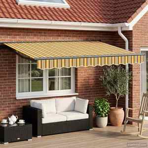 vidaXL Cort electric retractabil Galben, Gri și Alb 3, 5 x 2 m imagine