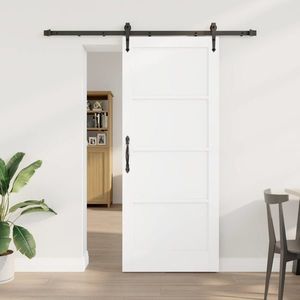 vidaXL Ușă glisantă ORKDAL Alb și negru 83 x 202 cm Lemn masiv de pin imagine