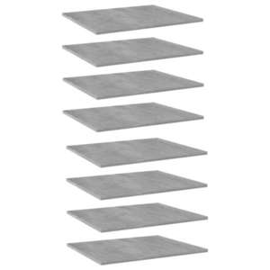 vidaXL Plăci bibliotecă, 8 buc., gri beton, 60 x 50 x 1, 5 cm, PAL imagine