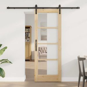 vidaXL Ușă glisantă ORKDAL Natural și Negru 73, 5 x 198, 5 cm imagine