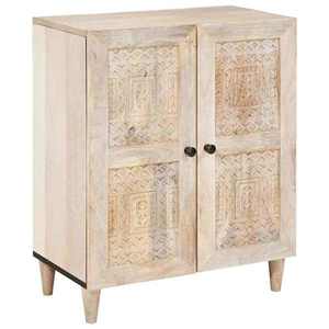 vidaXL Bufet Alb 60 x 33 x 75 cm Lemn masiv de mango imagine