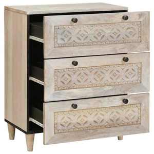 vidaXL Bufet Alb 60 x 33 x 75 cm Lemn masiv de mango imagine