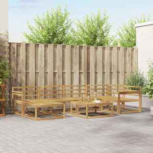vidaXL Set de canapele de exterior 7 pcs Alb Lemn Solid de Acacia imagine