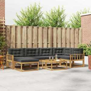 vidaXL Set de canapele de exterior 7 pcs Alb și antracit imagine