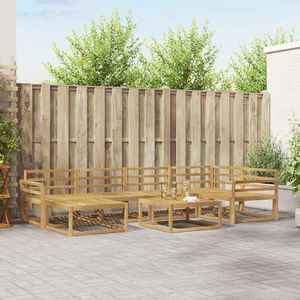 vidaXL Set de canapele de exterior 7 pcs Alb Lemn Solid de Acacia imagine