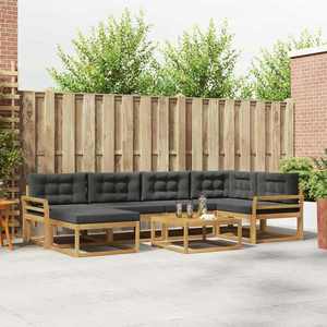 vidaXL Set de canapele de exterior 7 pcs Alb și antracit imagine