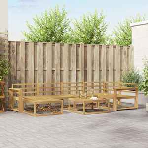 vidaXL Set de canapele de exterior 7 pcs Alb Lemn Solid de Acacia imagine