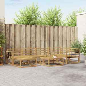vidaXL Set de canapele de exterior 7 pcs Alb Lemn Solid de Acacia imagine