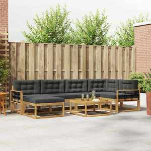 vidaXL Set de canapele de exterior 7 pcs Alb și antracit imagine