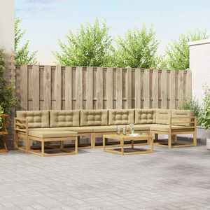vidaXL Set de canapele de exterior 8 pcs Alb și Bej imagine