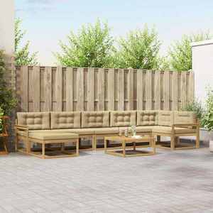 vidaXL Set de canapele de exterior 8 pcs Alb și Bej imagine