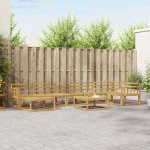 vidaXL Set de canapele de exterior 8 pcs Alb Lemn Solid de Acacia imagine