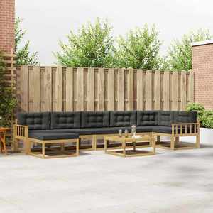 vidaXL Set de canapele de exterior 8 pcs Alb și antracit imagine