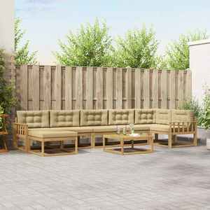 vidaXL Set de canapele de exterior 8 pcs Alb și Bej imagine