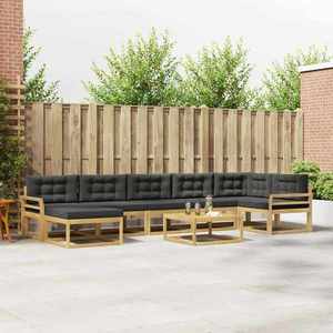 vidaXL Set de canapele de exterior 8 pcs Alb și antracit imagine