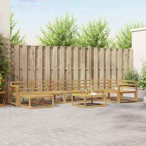 vidaXL Set de canapele de exterior 8 pcs Alb Lemn Solid de Acacia imagine
