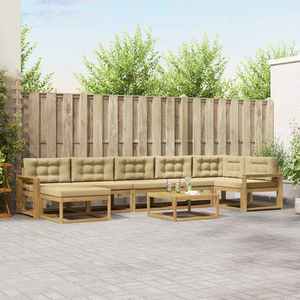 vidaXL Set de canapele de exterior 8 pcs Alb și Bej imagine
