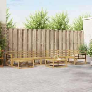 vidaXL Set de canapele de exterior 8 pcs Alb Lemn Solid de Acacia imagine