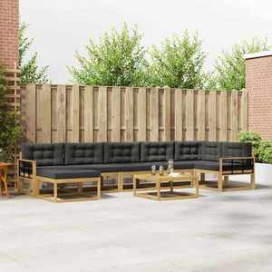 vidaXL Set de canapele de exterior 8 pcs Alb și antracit imagine