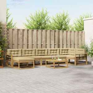 vidaXL Set de canapele de exterior 8 pcs Alb și Bej imagine