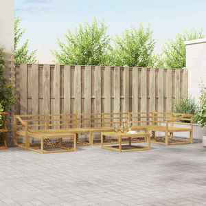 vidaXL Set de canapele de exterior 8 pcs Alb Lemn Solid de Acacia imagine