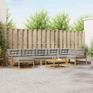 vidaXL Set de canapele de exterior 8 pcs Alb și gri deschis imagine
