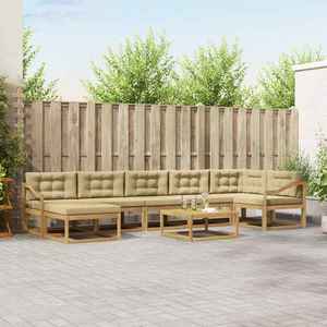 vidaXL Set de canapele de exterior 8 pcs Alb și Bej imagine