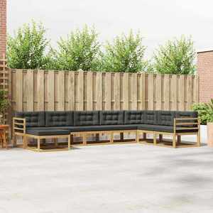 vidaXL Set de canapele de exterior 8 pcs Alb și antracit imagine