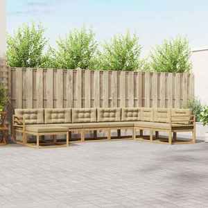 vidaXL Set de canapele de exterior 8 pcs Alb și Bej imagine