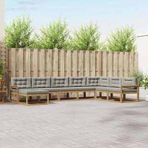 vidaXL Set de canapele de exterior 8 pcs Alb și gri deschis imagine