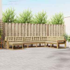 vidaXL Set de canapele de exterior 8 pcs Alb și Bej imagine