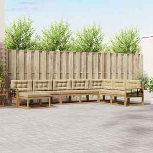 vidaXL Set de canapele de exterior 8 pcs Alb și Bej imagine