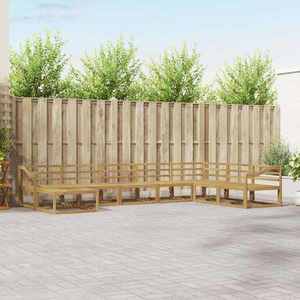vidaXL Set de canapele de exterior 8 pcs Alb Lemn Solid de Acacia imagine