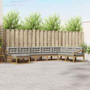 vidaXL Set de canapele de exterior 8 pcs Alb și gri deschis imagine