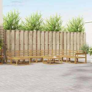 vidaXL Set de canapele de exterior 9 pcs Alb Lemn Solid de Acacia imagine