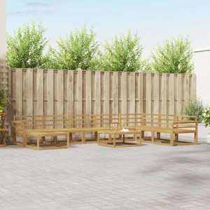 vidaXL Set de canapele de exterior 9 pcs Alb Lemn Solid de Acacia imagine