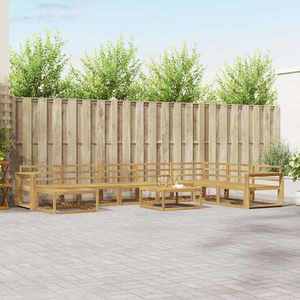vidaXL Set de canapele de exterior 9 pcs Alb Lemn Solid de Acacia imagine