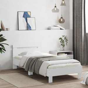 vidaXL Cadru de Pat cu Tăblie Alb 80 x 200 cm Lemn prelucrat imagine