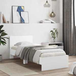 vidaXL Cadru de Pat cu Tăblie Alb 80 x 200 cm Lemn prelucrat imagine
