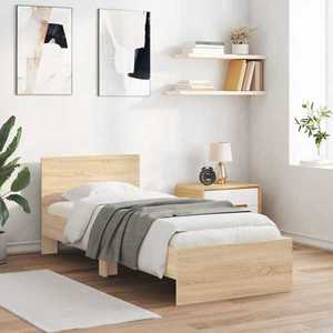 vidaXL Cadru de Pat cu Tăblie Stejar Sonoma 80 x 200 cm Lemn prelucrat imagine