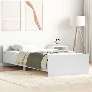 vidaXL Cadru de Pat cu Tăblie Alb 80 x 200 cm Lemn prelucrat imagine