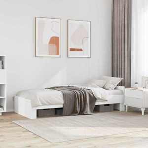 vidaXL Cadru de Pat cu Tăblie Alb 80 x 200 cm Lemn prelucrat imagine