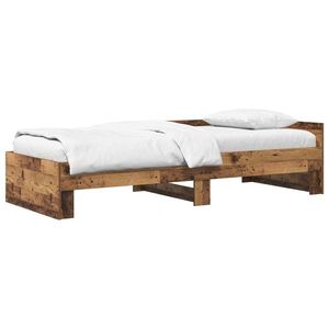 vidaXL Cadru de Pat cu Tăblie Lemn vechi 80 x 200 cm Lemn prelucrat imagine