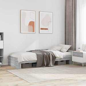 vidaXL Cadru de Pat cu Tăblie Sonoma gri 80 x 200 cm Lemn prelucrat imagine